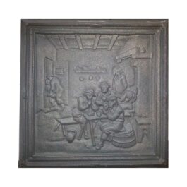 Plaque de cheminée en fonte TAVERNE – Dimensions cm 38 x 38 h x 1