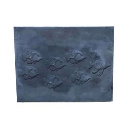 Plaque de cheminée en fonte POISSON – Dimensions cm 80 x 60 h x 1,2