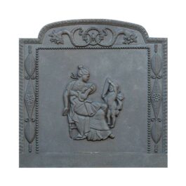 Plaque en fonte décorée Vénus pour cheminée –  Dimensions cm 80 x 80 h x 1,2