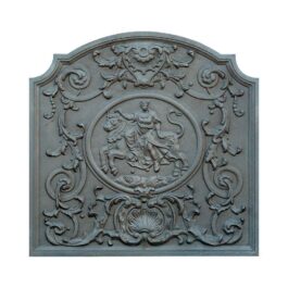 Plaque en fonte décorée Dame pour cheminée – Dimensions cm 80 x 80 h x 2