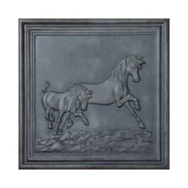 plaque en fonte décorée Chevaux