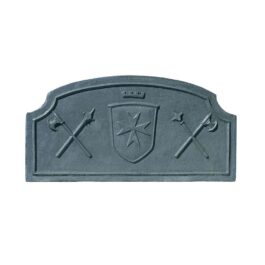 Plaque en fonte décorée Épées pour cheminée – CM 120x 60 h x 1,6