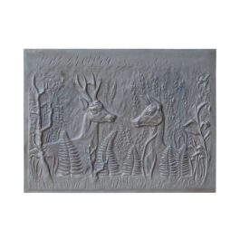 Plaque de cheminée  en fonte  CERFS  – Dimensions cm 80 x 60 h x 1,2