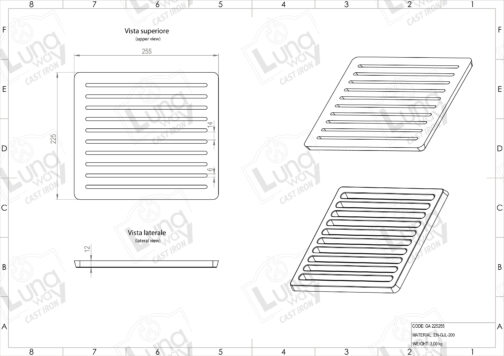 grille en fonte pour ramasser les cendres