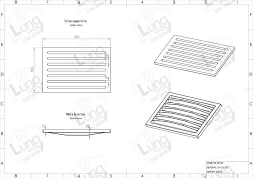 grille en fonte pour ramasser les cendres