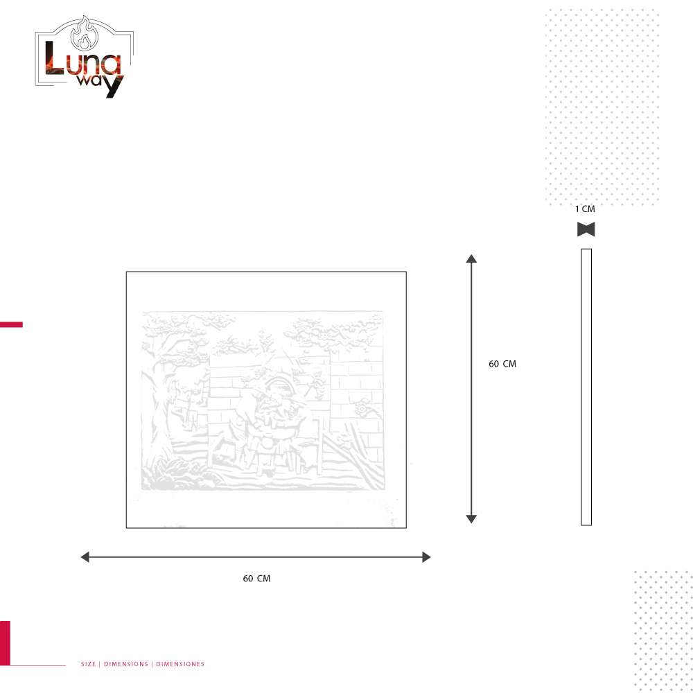 Plaque de cheminée en fonte TAVERNE - Dimensions cm 60 x 60 h x 1 – Image 3