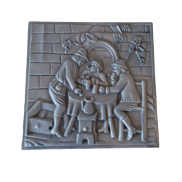 Plaque de cheminée en fonte TAVERNE – Dimensions cm 38 x 38 h x 1