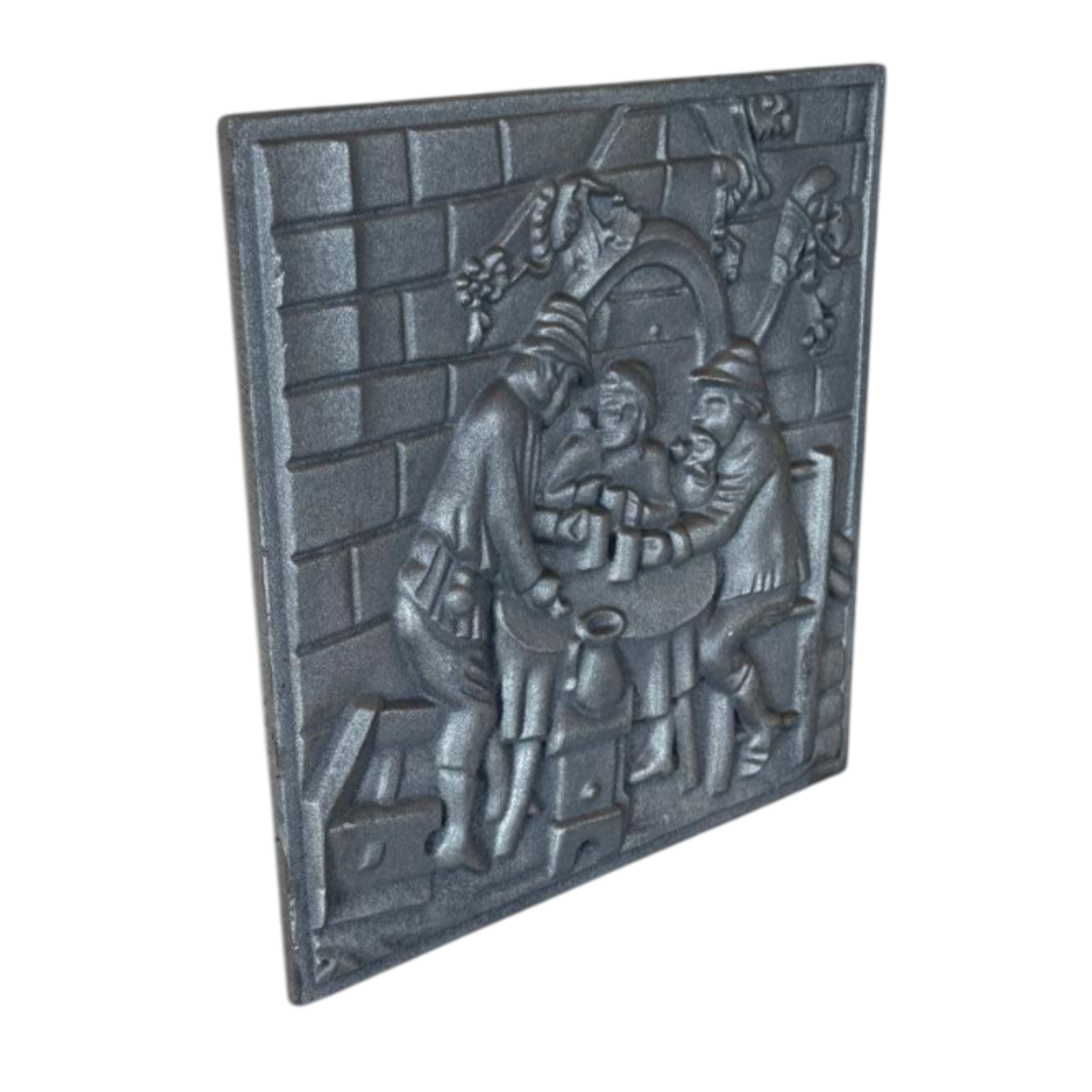 Plaque de cheminée en fonte TAVERNE - Dimensions cm 38 x 38 h x 1 – Image 3