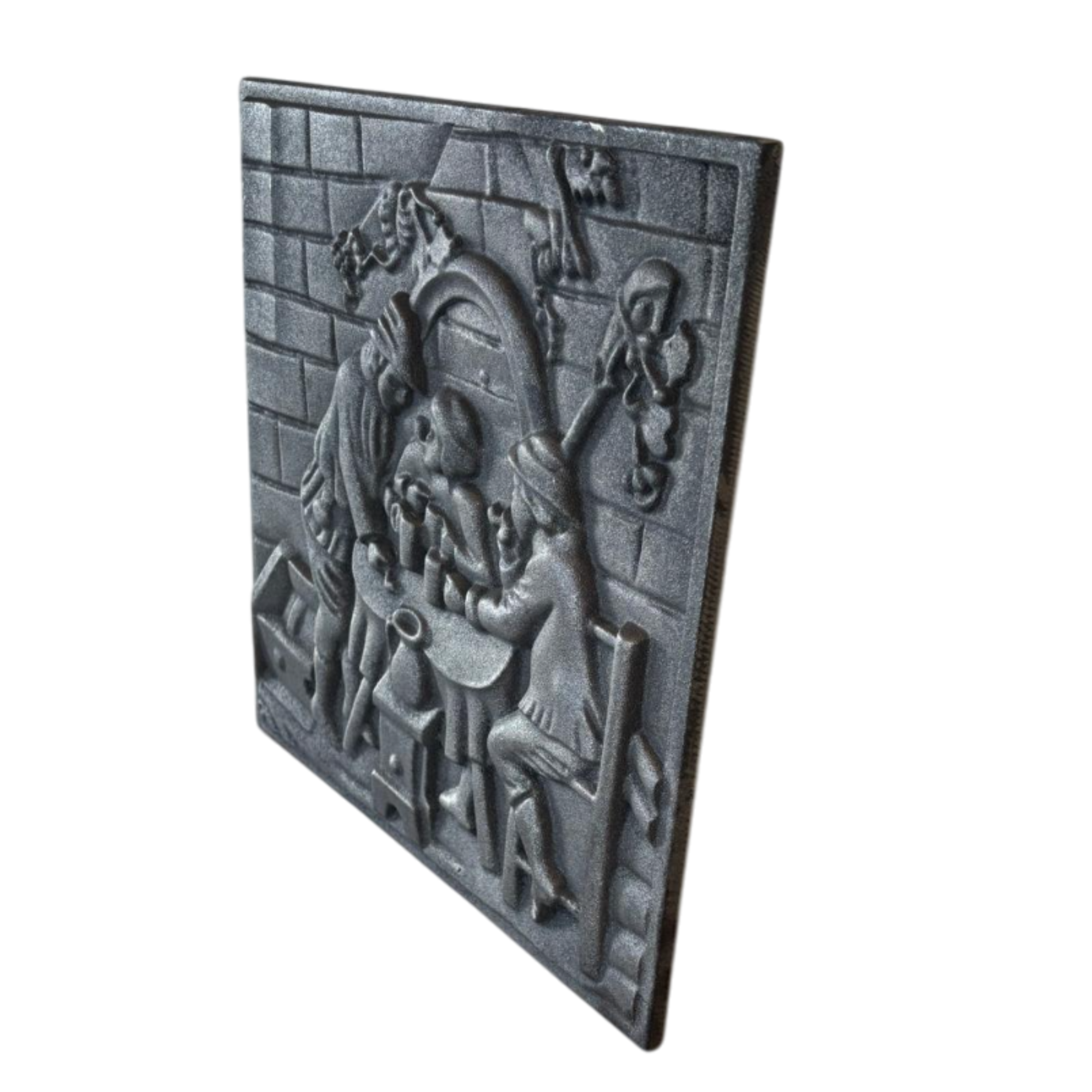 Plaque de cheminée en fonte TAVERNE - Dimensions cm 38 x 38 h x 1 – Image 4