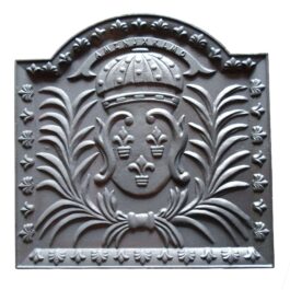 Plaque en fonte décorée Royaume pour cheminée – Dimensions cm 50 x 50 h x 2.2