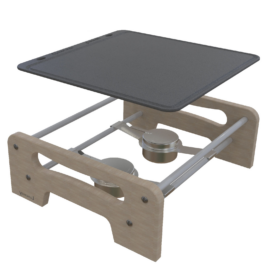Plaque de cuisson en fonte émaillée complète avec support et accessoires